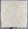 Handkerchief, Linen on silk, French
