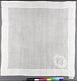 Handkerchief, Cotton on cotton, possibly French