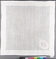 Handkerchief, Cotton on cotton, possibly French