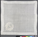 Handkerchief, Cotton on cotton, possibly French