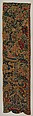 Pair of side curtains for a bed, Linen, embroidered with wool and silk, probably French