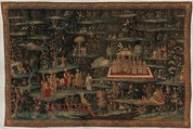 The Concert from a pair of Indo-Chinese scenes, Attributed to the workshop of John Vanderbank the Elder (Flemish, active 1683, died 1739 London), Wool, silk (19-20 warps per inch, 7-8 per cm.), British, London