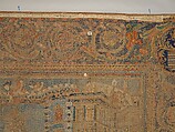The Abduction of Helen from a set of The Story of Troy, Probably based on a woodcut by Bernard Salomon (French, ca. 1508–ca. 1561), Cotton, embroidered with silk and gilt-paper-wrapped thread, pigment, Chinese, Macao