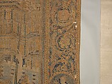 The Abduction of Helen from a set of The Story of Troy, Probably based on a woodcut by Bernard Salomon (French, ca. 1508–ca. 1561), Cotton, embroidered with silk and gilt-paper-wrapped thread, pigment, Chinese, Macao