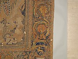 The Abduction of Helen from a set of The Story of Troy, Probably based on a woodcut by Bernard Salomon (French, ca. 1508–ca. 1561), Cotton, embroidered with silk and gilt-paper-wrapped thread, pigment, Chinese, Macao