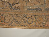 The Abduction of Helen from a set of The Story of Troy, Probably based on a woodcut by Bernard Salomon (French, ca. 1508–ca. 1561), Cotton, embroidered with silk and gilt-paper-wrapped thread, pigment, Chinese, Macao