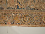 The Abduction of Helen from a set of The Story of Troy, Probably based on a woodcut by Bernard Salomon (French, ca. 1508–ca. 1561), Cotton, embroidered with silk and gilt-paper-wrapped thread, pigment, Chinese, Macao