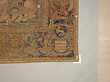 The Abduction of Helen from a set of The Story of Troy, Probably based on a woodcut by Bernard Salomon (French, ca. 1508–ca. 1561), Cotton, embroidered with silk and gilt-paper-wrapped thread, pigment, Chinese, Macao