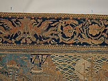 The Abduction of Helen from a set of The Story of Troy, Probably based on a woodcut by Bernard Salomon (French, ca. 1508–ca. 1561), Cotton, embroidered with silk and gilt-paper-wrapped thread, pigment, Chinese, Macao