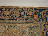 The Abduction of Helen from a set of The Story of Troy, Probably based on a woodcut by Bernard Salomon (French, ca. 1508–ca. 1561), Cotton, embroidered with silk and gilt-paper-wrapped thread, pigment, Chinese, Macao