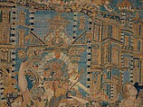 The Abduction of Helen from a set of The Story of Troy, Probably based on a woodcut by Bernard Salomon (French, ca. 1508–ca. 1561), Cotton, embroidered with silk and gilt-paper-wrapped thread, pigment, Chinese, Macao