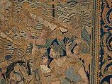 The Abduction of Helen from a set of The Story of Troy, Probably based on a woodcut by Bernard Salomon (French, ca. 1508–ca. 1561), Cotton, embroidered with silk and gilt-paper-wrapped thread, pigment, Chinese, Macao