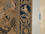 The Abduction of Helen from a set of The Story of Troy, Probably based on a woodcut by Bernard Salomon (French, ca. 1508–ca. 1561), Cotton, embroidered with silk and gilt-paper-wrapped thread, pigment, Chinese, Macao
