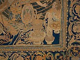 The Abduction of Helen from a set of The Story of Troy, Probably based on a woodcut by Bernard Salomon (French, ca. 1508–ca. 1561), Cotton, embroidered with silk and gilt-paper-wrapped thread, pigment, Chinese, Macao