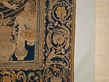 The Abduction of Helen from a set of The Story of Troy, Probably based on a woodcut by Bernard Salomon (French, ca. 1508–ca. 1561), Cotton, embroidered with silk and gilt-paper-wrapped thread, pigment, Chinese, Macao