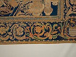 The Abduction of Helen from a set of The Story of Troy, Probably based on a woodcut by Bernard Salomon (French, ca. 1508–ca. 1561), Cotton, embroidered with silk and gilt-paper-wrapped thread, pigment, Chinese, Macao