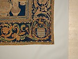 The Abduction of Helen from a set of The Story of Troy, Probably based on a woodcut by Bernard Salomon (French, ca. 1508–ca. 1561), Cotton, embroidered with silk and gilt-paper-wrapped thread, pigment, Chinese, Macao