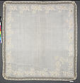 Handkerchief, Linen on muslin, French