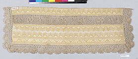 Cuff, Linen and silk, bobbin lace, Moravian-Slovak