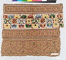 Detail from a headdress, Muslin and silk thread; bobbin lace, Hungarian