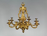 Eight-light chandelier, Possibly by André Charles Boulle (French, Paris 1642–1732 Paris), Chased bronze and gilt, iron, French, Paris