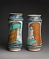 Pharmacy jar (albarello), Maiolica (tin-glazed earthenware), Italian, probably Naples or environs