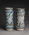 Pharmacy jar (albarello), Maiolica (tin-glazed earthenware), Italian, probably Naples or environs