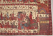 Hanging depicting a European conflict in South India, Cotton, plain weave (drawn and painted, mordant and resist dyed), Indian, Coromandel Coast, for British market