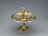 Tazza with Emperor Tiberius figure and dish with scenes from the life of Nero, Gilded silver, Flemish, Antwerp (?)