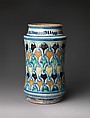 Storage jar (albarello), Maiolica (tin-glazed earthenware), Italian, perhaps Naples or environs