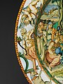 Dish with The Discovery of Achilles, Probably Fontana workshops, Maiolica (tin-glazed earthenware), Italian, Urbino