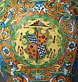 Double-spouted armorial ewer, LA Workshop (Italian, active Montelupo, ca. 1520–ca. 1660), Maiolica (tin-glazed earthenware), Italian, Montelupo