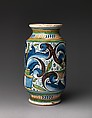 Pharmacy jar (albarello), Maiolica (tin-glazed earthenware), Italian, Montelupo
