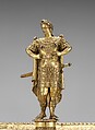 Tazza with Emperor Tiberius figure and dish with scenes from the life of Nero, Gilded silver, Flemish, Antwerp (?)