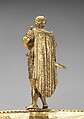 Tazza with Emperor Tiberius figure and dish with scenes from the life of Nero, Gilded silver, Flemish, Antwerp (?)