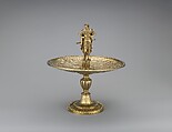 Tazza with Emperor Tiberius figure and dish with scenes from the life of Nero, Gilded silver, Flemish, Antwerp (?)