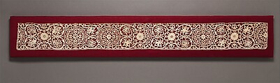 Border of needle lace, Linen needle lace, Italian