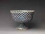 Bowl on foot with arms of the Ridolfi di Borgo family, Maiolica (tin-glazed earthenware), Italian, Montelupo