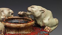 Bowl with two panthers, Pierre-Adrien Dalpayrat (French, Limoges 1844–1910 Limoges), Stoneware, French, Bourg-la-Reine