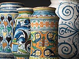Pharmacy jar (albarello), Maiolica (tin-glazed earthenware), Italian, Montelupo