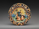 Plate with Saint Matthew, Workshop of Ludovico and Angelo Picchi  Italian, Maiolica (tin-glazed earthenware), Italian, Castel Durante