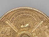 Tazza with Emperor Tiberius figure and dish with scenes from the life of Nero, Gilded silver, Flemish, Antwerp (?)