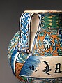 Storage or pharmacy jar, Maiolica (tin-glazed earthenware), Italian, perhaps Siena