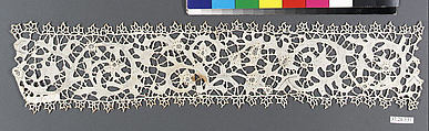 Band fragment, Needle lace, European