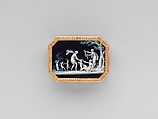 Snuffbox with miniatures representing the Diversions of Love and dancing figure, Miniatures by Jacques Joseph de Gault  (French, 1738–after 1812), Gold; grisaille on enamel, French