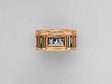 Snuffbox with scenes of putti at play, Pierre François Drais (French, 1726–ca. 1788), Gold, enamel, glass; Grisaille en camaïeu on ivory, French, Paris