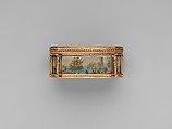 Snuffbox with six maritime scenes, Dominique-François Poitreau (apprenticed 1741, master 1757, retired 1781), Gold, paper, French, Paris