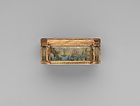 Snuffbox with six maritime scenes, Dominique-François Poitreau (apprenticed 1741, master 1757, retired 1781), Gold, paper, French, Paris