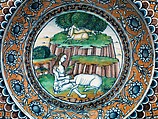 Bowl with The Virgin and the Unicorn and arms of Matthias Corvinus and Beatrice of Aragon, Maiolica (tin-glazed earthenware), Italian, Pesaro