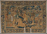 The Sacrifice of Polyxena from a set of The Story of Troy, Cotton, embroidered with silk and gilt-paper-wrapped thread, pigment, Chinese, Macao, for export market